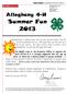 Summer Fun Alleghany 4-H. includes a t-shirt.