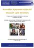 Australian Apprenticeships NT Discount Card Directory