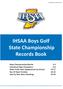 IHSAA Boys Golf State Championship Records Book