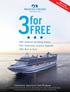 3 for FREE FREE Onboard Spending Money^ FREE Stateroom Location Upgrade # FREE Wine & Dine