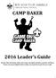 CAMP BAKER 2016 Leader s Guide