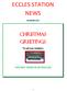 ECCLES STATION NEWS CHRISTMAS GREETINGS. To all our readers. With best wishes from Freccles. DECEMBER 2014
