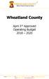 Wheatland County. April 3 rd Approved Operating Budget