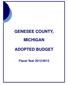 GENESEE COUNTY, MICHIGAN ADOPTED BUDGET