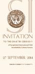 invitation 27 September 2014 to the Charter Ceremony of Soroptimist International Club Szombathely Colonia Savaria Founding President: Pataki Brigitta