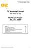 OZ Minerals Limited. Half-Year Report 30 June 2008