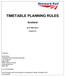 TIMETABLE PLANNING RULES