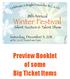 Winter Festival. Preview Booklet of some Big Ticket Items. 8th Annual. Silent Auction & Talent Show
