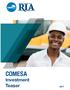COMESA. Investment Teaser