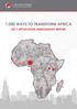 1,000 WAYS TO TRANSFORM AFRICA 2017 APPLICATION DEMOGRAPHY REPORT