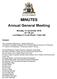 CITY OF HOBART MINUTES. Annual General Meeting. Monday, 21 November 2016 at 7.30 pm Lord Mayor's Court Room, Town Hall