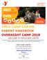 YMCA CAMP CARTER PARENT HANDBOOK OVERNIGHT CAMP 2018