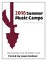 Summer. Music Camps. 75 th Anniversary Summer. Jazz Ensemble Camp for Middle School. Parent & Day Camper Handbook