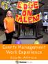 Events Management Work Experience