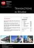 TRANSACTIONS IN REVIEW. Inside this Issue OCTOBER 2018 ABOUT THIS REPORT. 1 April April 2013