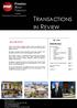 TRANSACTIONS IN REVIEW. Inside this Issue MAY 2018 ABOUT THIS REPORT. 1 April April 2013