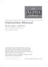 ALPHA. Instruction Manual. The. Collection.   Model Alpha I AL905-SE Free-standing Multi Fuel Non-Boiler Stove - -
