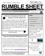 RUMBLE SHEET. The Village of Port Alice. Vancouver Island North 2018 Resident Survey. Inside.