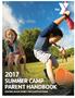 SUMMER CAMP PARENT HANDBOOK CENTRAL BUCKS FAMILY YMCA DOYLESTOWN