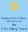 Rotary Club of Blaby (RIBI Club No1249) The. First Forty Years