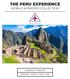 THE PERU EXPERIENCE WORLD WONDERS COLLECTION