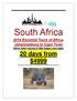 South Africa 2019 Escorted Tours of Africa. Johannesburg to Cape Town