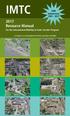IMTC Resource Manual. 20th Anniversary For the International Mobility & Trade Corridor Program