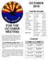 FOR THE OCTOBER MEETING OCTOBER CHAPTER OFFICERS CALENDAR