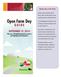 Open Farm Day GUIDE SEPTEMBER 19, Plan your self-guided agritourism route to participating farm destinations. Spend a day on the farm!