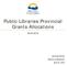 Public Libraries Provincial Grants Allocations