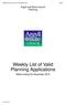 Weekly List of Valid Planning Applications