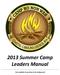 2013 Summer Camp Leaders Manual