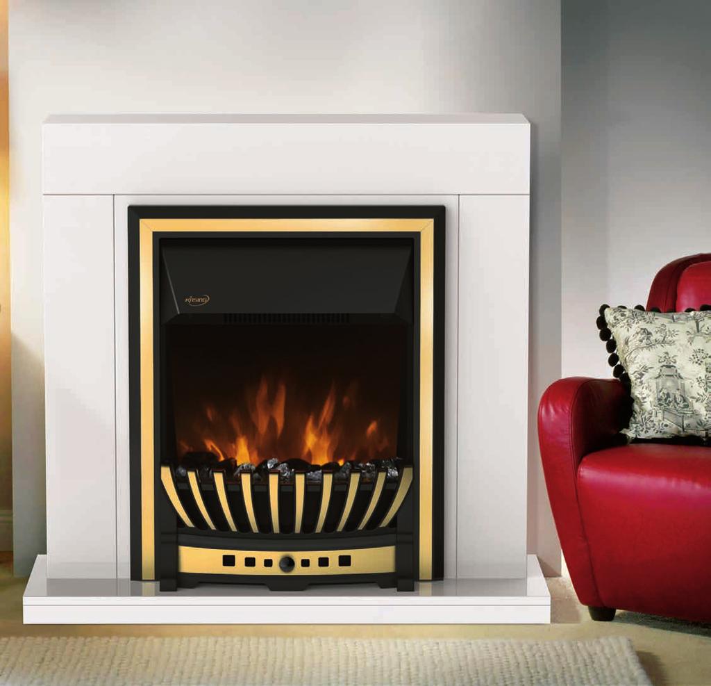 NDY-19FL-E Freestanding or inset style Real coals flame effect Patented Brass, chrome and