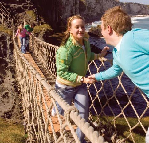 Fantastic bird-watching and unrivalled coastal scenery Exhilarating rope bridge experience his scary bridge crosses