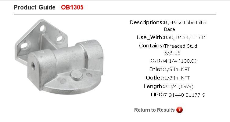 The OB1305 Filter Base can be used with the B50, B164, and BT341 filters.