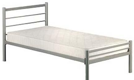 EQUIPMENT & FURNITURE DATA SHEET Single bed & mattress Code n BS-01 Metal bed with clean, modern looking bedframe with a slender metal frame and round