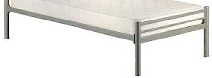 Metal bedstead with steel tubulars base for mattress support Provide with fire-proof mattress thickness approx 15 cm.