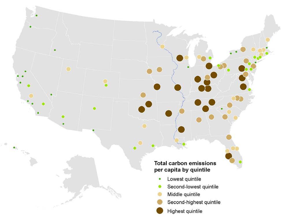 Per capita carbon emissions from