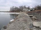 The Sea Wall next to the beach in Cliffwood Beach is about a half mile in length.