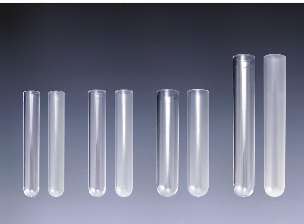 Plastic Test Tubes 16 x 100mm (12mL Capacity) 12 x 75mm (5mL Capacity) 13 x 75mm (5mL Capacity) 16 x 75mm (8mL Capacity) 110410 110441 110470 110471 119010A 119040A 111012 111041 All tubes shown