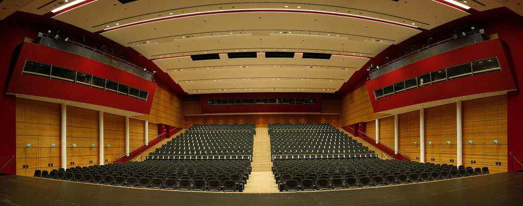 Room 1 a large stage for concerts and presentations 1,300 m 2 area 1,430 seats in rows 13 m maximum ceiling height 746