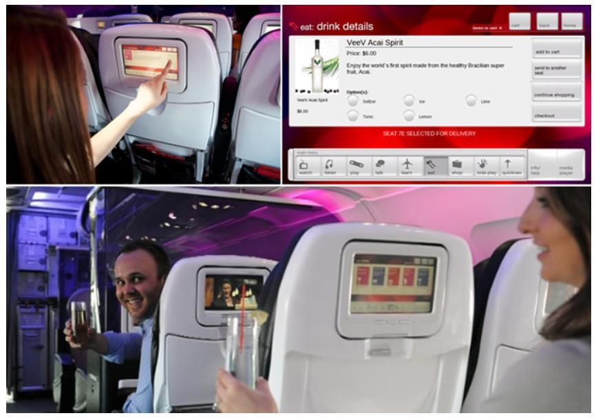 Virgin America lets passengers buy fellow passengers a cocktail via the IFE New type of flirting!