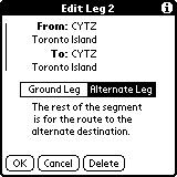 In addition to specifying a leg to be a part of an airway, legs can also be specified to be part of a SID (Standard Instrument Departure), a STAR (Standard Terminal Arrival), or an Approach.