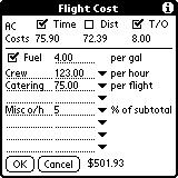 In the example, it is assumed that the engine is on for an additional 0.2 hours per flight, so this amount is added per takeoff.