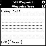 The Waypoint Note form is used to store data about the waypoint.