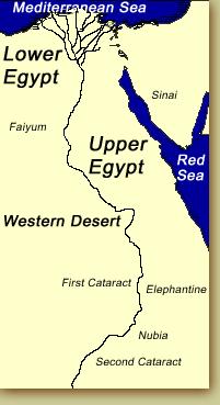 Geography Ancient Egypt was divided into two regions: Upper and Lower Egypt Lower (northern) Egypt consisted of the Nile River's delta made by the river as it