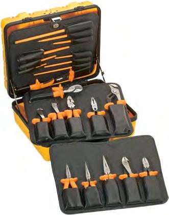 Insulated Tool Kits General-Purpose Insulated 22-Piece Tool Kit includes three pallets with custom-fitted pockets for each tool, piano Case hinged cover has both a combination lock and two key-locked