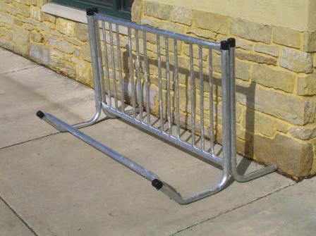 steel bike racks. Choose 56 or 119 lengths, with single or double side parking.