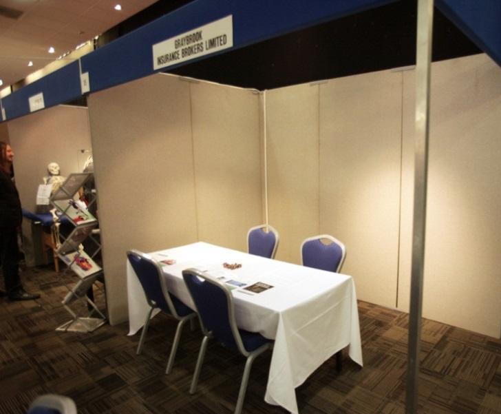 Exhibition stands Our exhibition spaces are set up as a shell scheme which consists of: - 2.