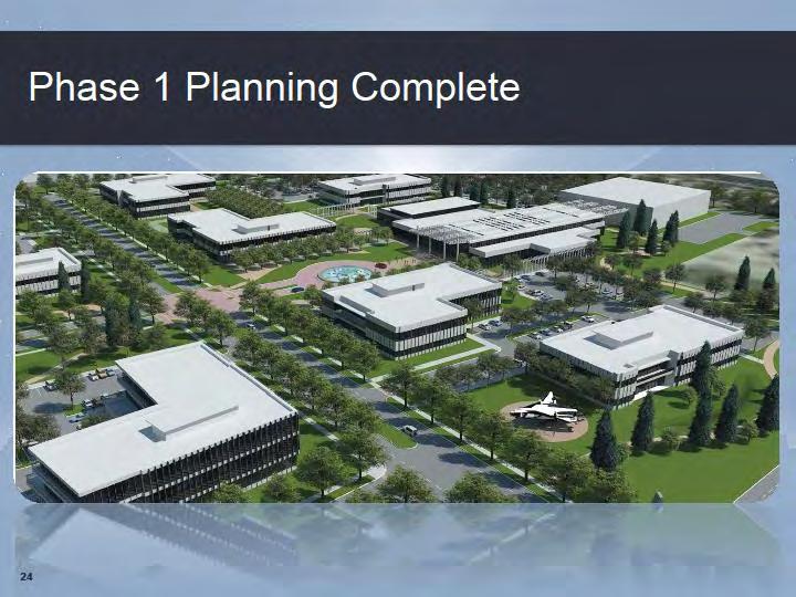 Phase One Plan Houston Aerospace Support Center -- 53,000 SF existing building on the grounds of the future spaceport is slated to house the system's new incubator and co-working space